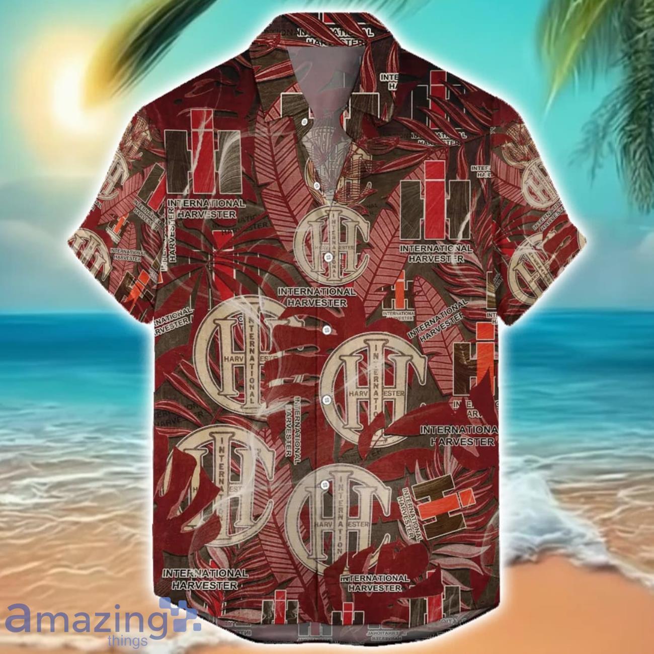 International Harvester Tractor Retro Logo 3D Hawaiian Shirt Summer Holiday Gift image International Harvester Tractor Retro Logo 3D Hawaiian Shirt Summer Holiday Gift Product Photo 1