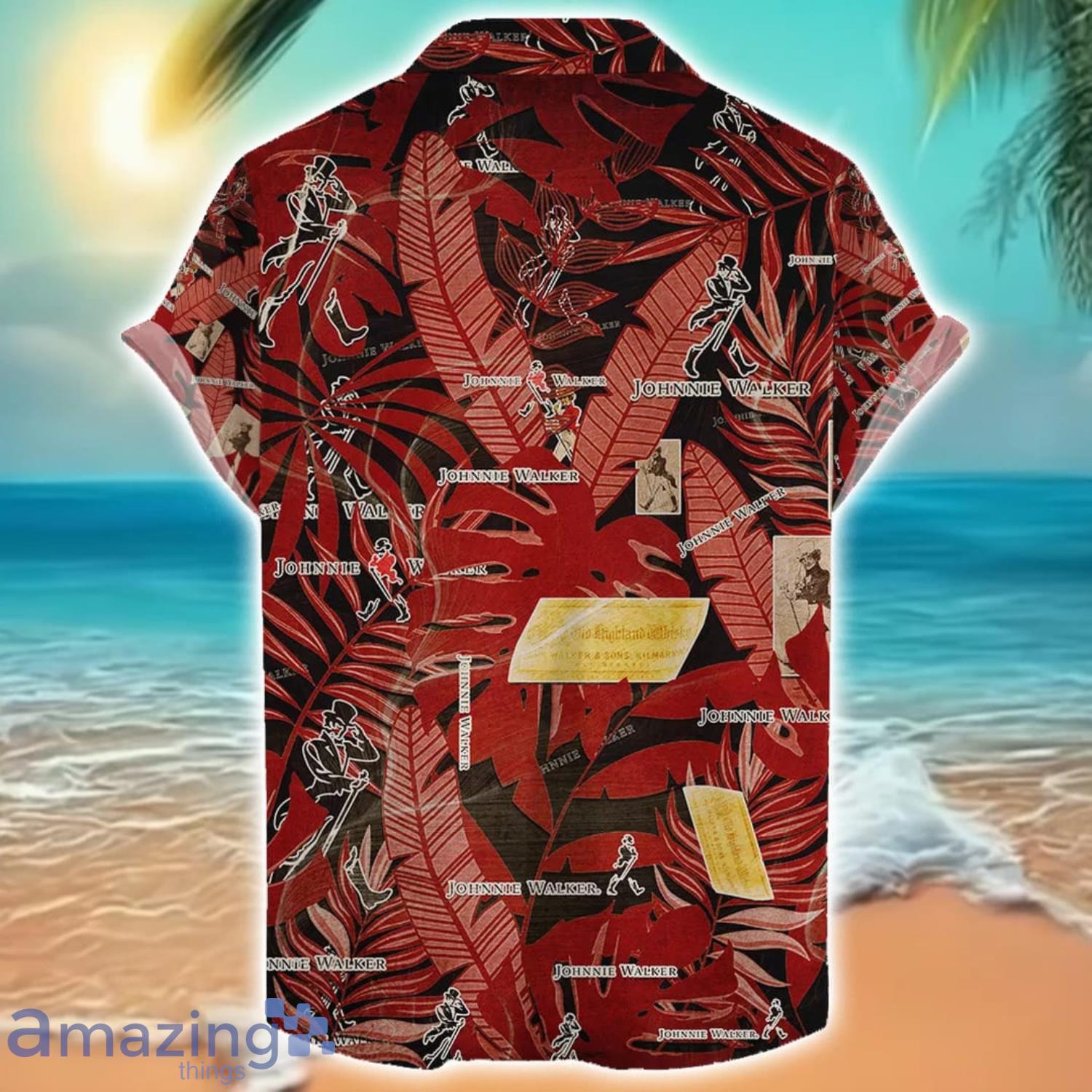 Johnnie Walker Whiskey Retro Logo 3D Hawaiian Shirt Gift For Men And Women image Johnnie Walker Whiskey Retro Logo 3D Hawaiian Shirt Gift For Men And Women Product Photo 2