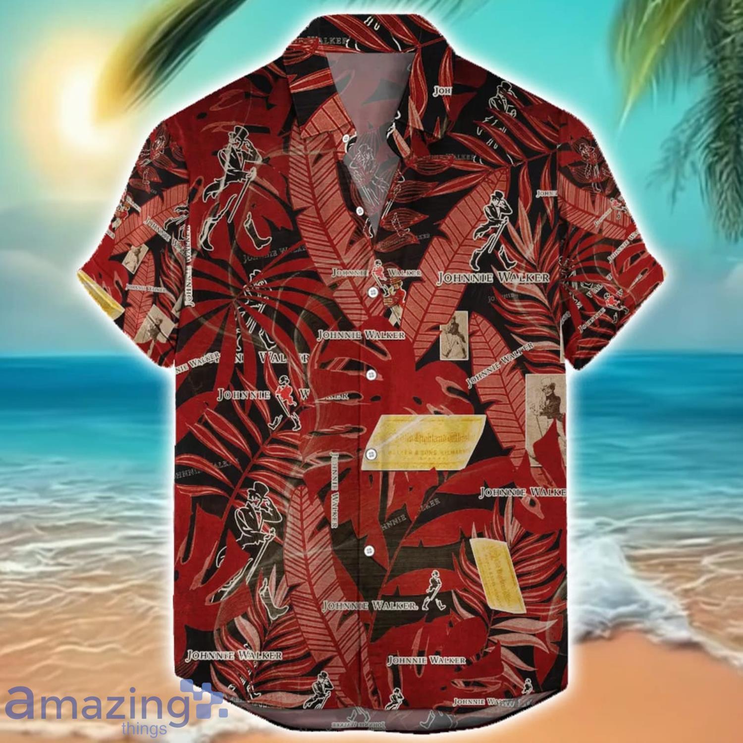 Johnnie Walker Whiskey Retro Logo 3D Hawaiian Shirt Gift For Men And Women image Johnnie Walker Whiskey Retro Logo 3D Hawaiian Shirt Gift For Men And Women Product Photo 1