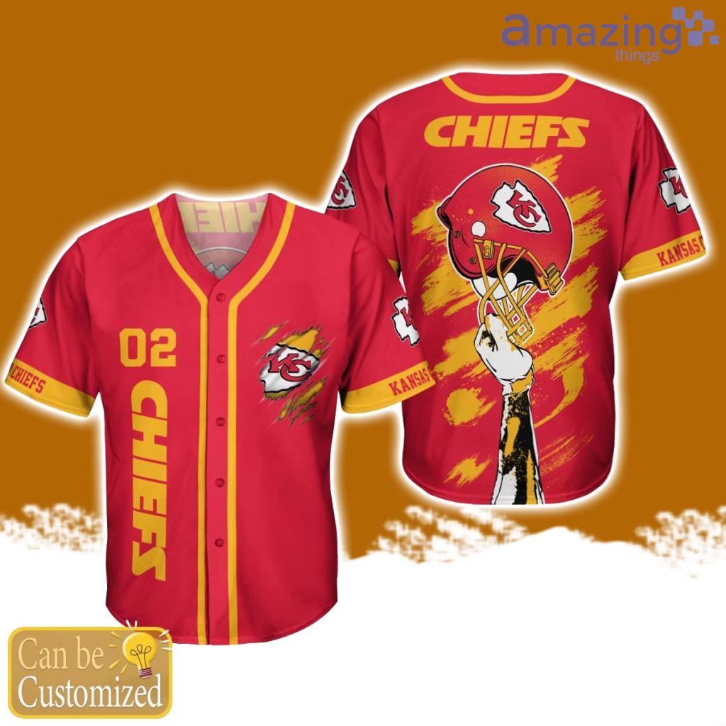 Kansas City Chiefs Personalized Button Baseball Jersey Shirt Unisex Brush Pattern image Kansas City Chiefs Personalized Button Baseball Jersey Shirt Unisex Brush Pattern Product Photo 1