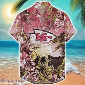 Kansas City Chiefs Tropical Skull Halloween 3D Hawaiian Shirt For Men Women NFL Fans Product Photo 1