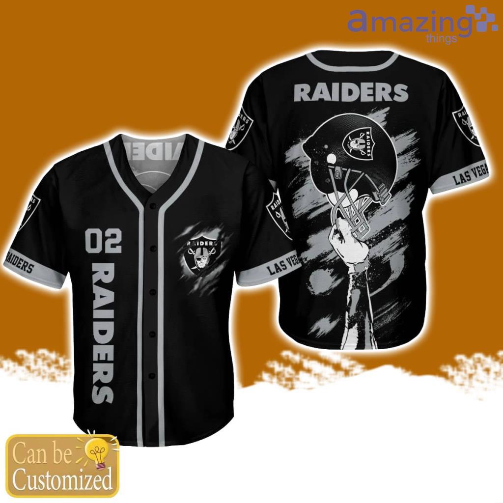 Las Vegas Raiders Personalized Button Baseball Jersey Shirt Unisex Brush Pattern image Las Vegas Raiders Personalized Button Baseball Jersey Shirt Unisex Brush Pattern Product Photo 1