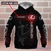 Lexus Logo Custom Name 3D T-Shirt Sweatshirt Hoodie Bomber Jacket