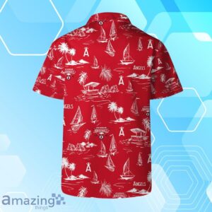 Los Angeles Angels Team Logo Beach Vibes Pattern Hawaiian Shirt And Short Product Photo 3