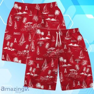 Los Angeles Angels Team Logo Beach Vibes Pattern Hawaiian Shirt And Short Product Photo 4
