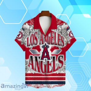 Los Angeles Angels Team Logo Colorful Pattern Hawaiian Shirt And Short image Los Angeles Angels Team Logo Colorful Pattern Hawaiian Shirt And Short Product Photo 2