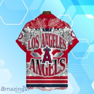 Los Angeles Angels Team Logo Colorful Pattern Hawaiian Shirt And Short image Los Angeles Angels Team Logo Colorful Pattern Hawaiian Shirt And Short Product Photo 3
