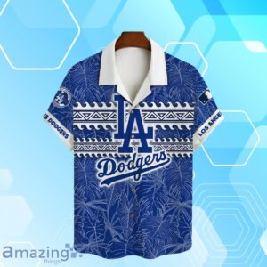 Los Angeles Dodgers MLB Brocade Motifs Summer Hawaiian Shirt And Short Product Photo 2