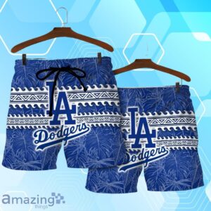 Los Angeles Dodgers MLB Brocade Motifs Summer Hawaiian Shirt And Short Product Photo 4