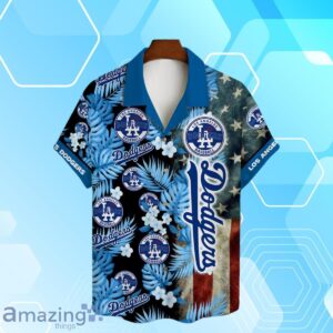 Los Angeles Dodgers MLB US Flag Summer Tropical Hawaiian Shirt And Short image Los Angeles Dodgers MLB US Flag Summer Tropical Hawaiian Shirt And Short Product Photo 2