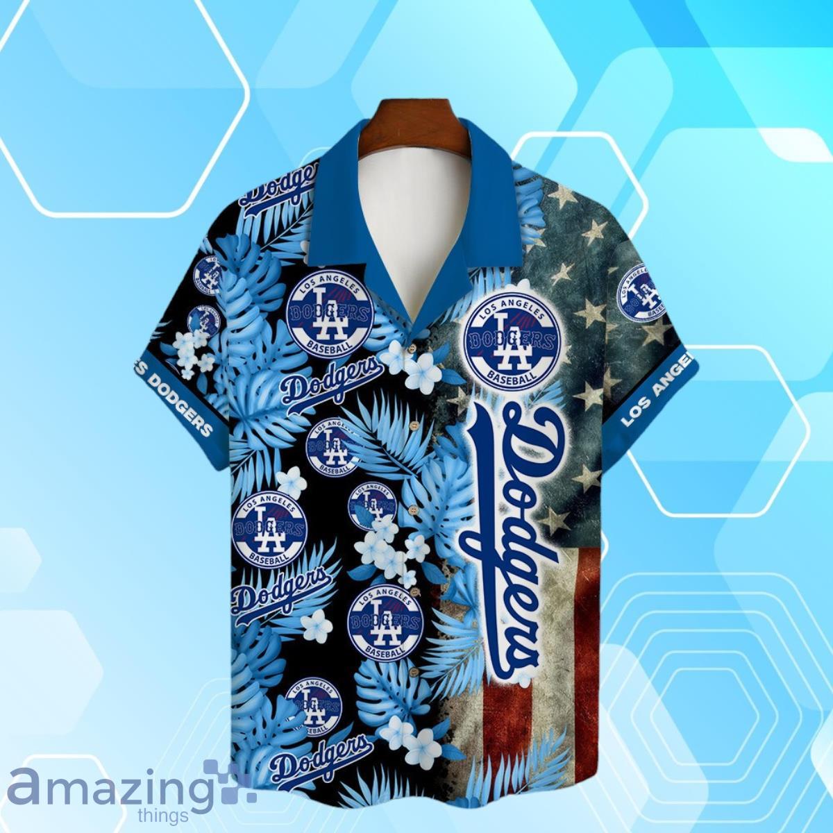 Los Angeles Dodgers MLB US Flag Summer Tropical Hawaiian Shirt And Short image Los Angeles Dodgers MLB US Flag Summer Tropical Hawaiian Shirt And Short Product Photo 2