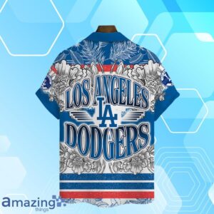 Los Angeles Dodgers Team Logo Colorful Pattern Hawaiian Shirt And Short Product Photo 3
