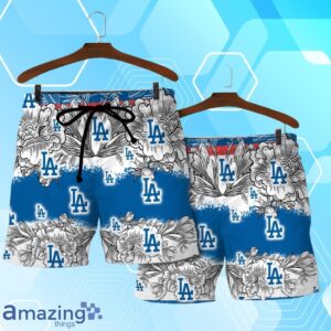 Los Angeles Dodgers Team Logo Colorful Pattern Hawaiian Shirt And Short Product Photo 4