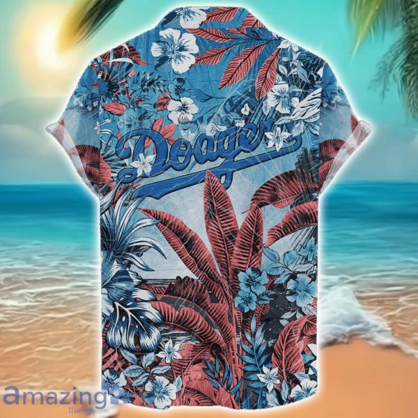 Los Angeles Dodgers Tropical Skull Halloween 3D Hawaiian Shirt For Men Women MLB Fans Product Photo 2