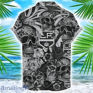 Los Angeles Kings Flower and Skull Hawaiian Shirt NHL Team Halloween Shirt Product Photo 2