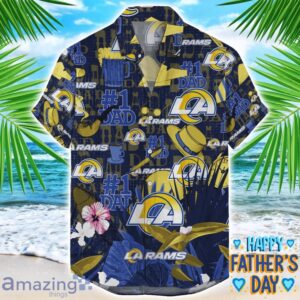 Los Angeles Rams Coffee Hat and Logo Pattern Hawaiian Shirt Father’s Day Gift NFL Team Product Photo 1