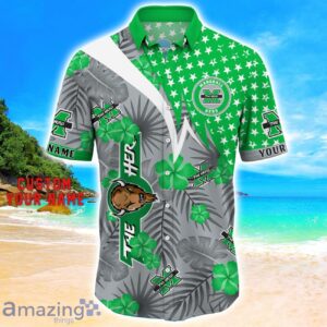 Marshall Thundering Herd Star Tropical Flower 3D Printed Hawaiian Shirt Personalized Name image Marshall Thundering Herd Star Tropical Flower 3D Printed Hawaiian Shirt Personalized Name Product Photo 2