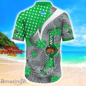 Marshall Thundering Herd Star Tropical Flower 3D Printed Hawaiian Shirt Personalized Name image Marshall Thundering Herd Star Tropical Flower 3D Printed Hawaiian Shirt Personalized Name Product Photo 3
