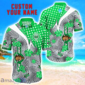 Marshall Thundering Herd Star Tropical Flower 3D Printed Hawaiian Shirt Personalized Name Product Photo 1