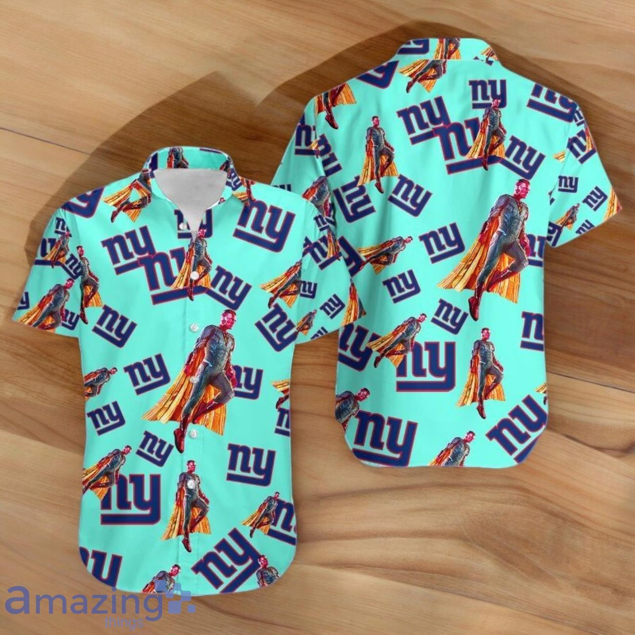 Marvel Vision Family Hawaiian Shirts New York Giants image Marvel Vision Family Hawaiian Shirts New York Giants- Product Photo 1