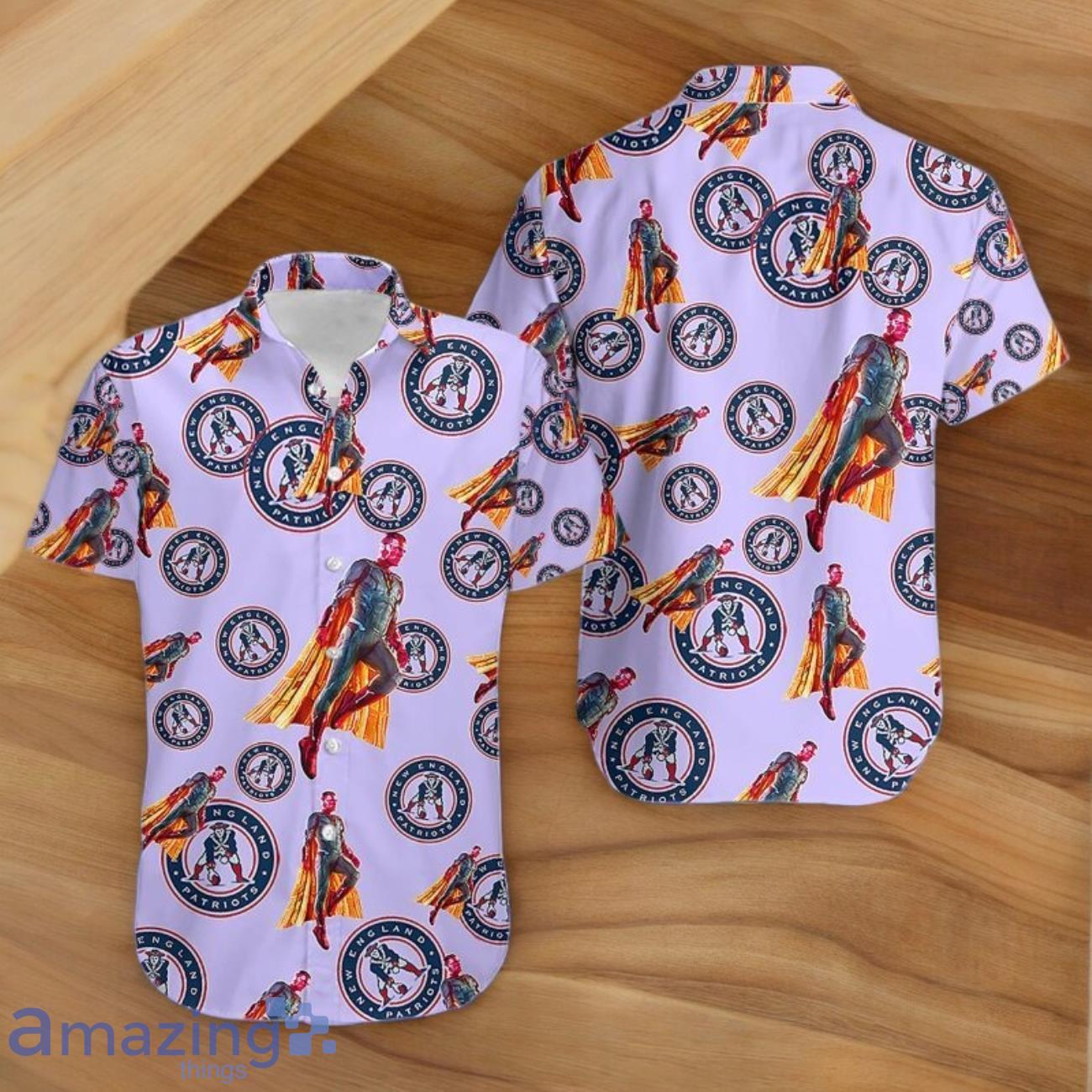 Marvel Vision Luxury Hawaiian Shirts New England Patriots image Marvel Vision Luxury Hawaiian Shirts New England Patriots- Product Photo 1
