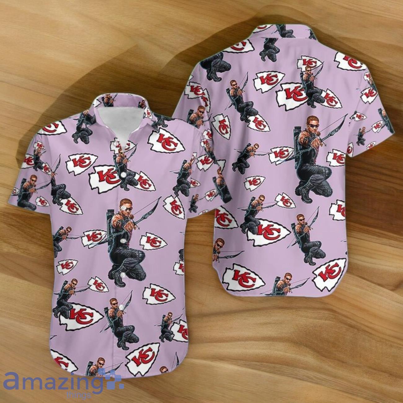 Marvels Hawkeye Cool Hawaiian Shirts Kansas City Chiefs image Marvels Hawkeye Cool Hawaiian Shirts Kansas City Chiefs- Product Photo 1