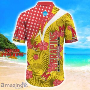 Maryland Terrapins Star Tropical Flower 3D Printed Hawaiian Shirt Personalized Name Product Photo 3