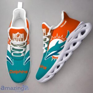 Miami Dolphins Custom Name Max Soul Shoes Trending Sneakers For Fans Product Photo 2