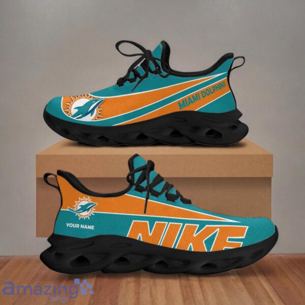 Miami Dolphins Custom Name NFL Max Soul Shoes Gift For Men Women Product Photo 1