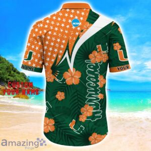 Miami Hurricanes Star Tropical Flower 3D Printed Hawaiian Shirt Personalized Name image Miami Hurricanes Star Tropical Flower 3D Printed Hawaiian Shirt Personalized Name Product Photo 3