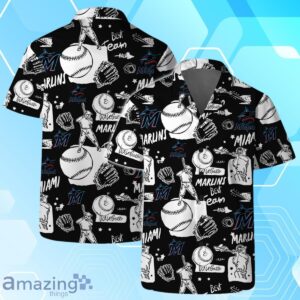 Miami Marlins MLB Logo Legend Team Hawaiian Shirt And Short image Miami Marlins MLB Logo Legend Team Hawaiian Shirt And Short Product Photo 2