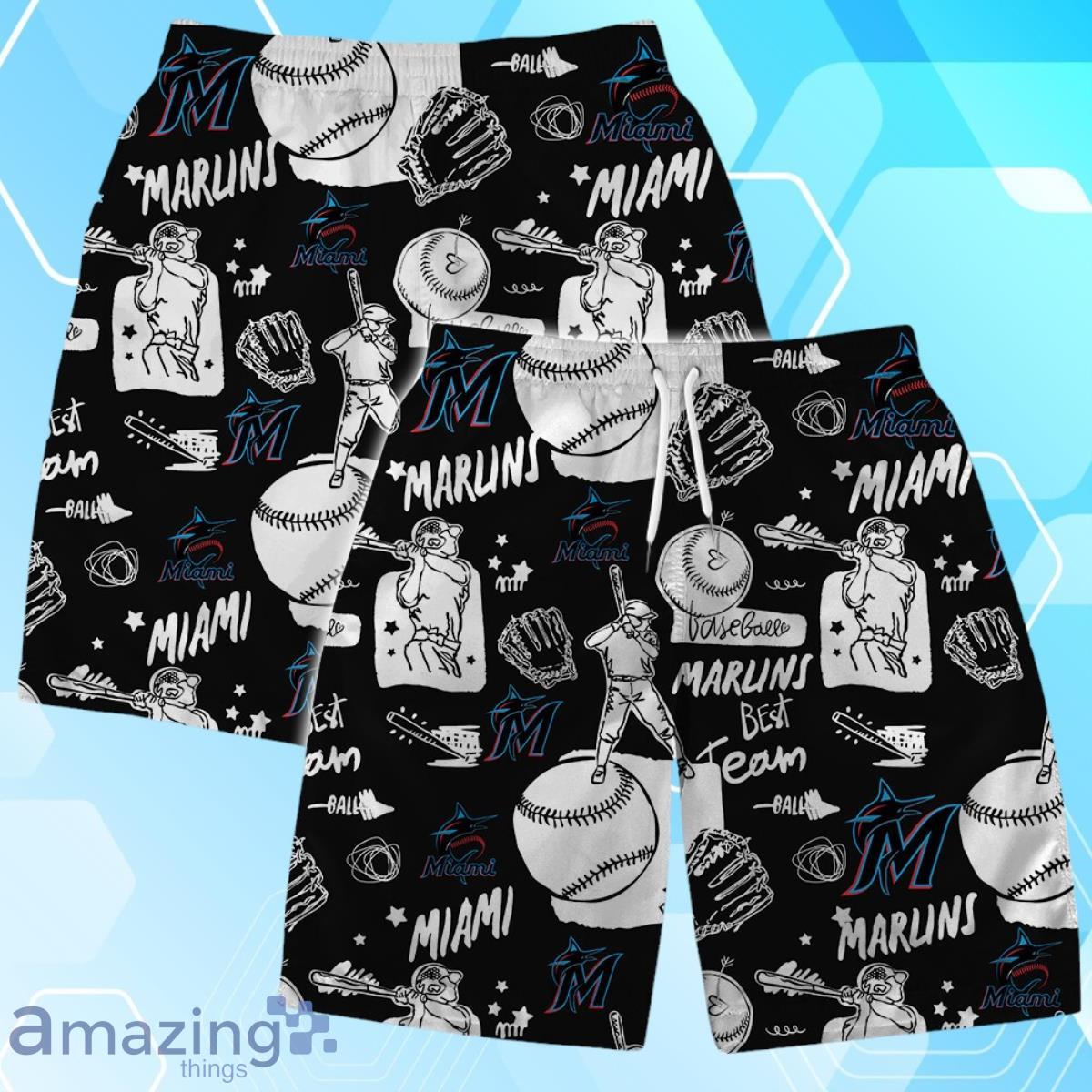 Miami Marlins MLB Logo Legend Team Hawaiian Shirt And Short image Miami Marlins MLB Logo Legend Team Hawaiian Shirt And Short Product Photo 1