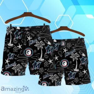 Miami Marlins MLB Team Logo Beachscape Design Hawaiian Shirt And Short Product Photo 4