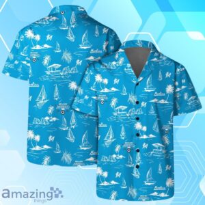 Miami Marlins Team Logo Beach Vibes Pattern Hawaiian Shirt And Short Product Photo 1