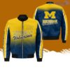 Michigan Wolverines AOP Sleeve Pocket Bomber Jacket Hot Style 3D Printing