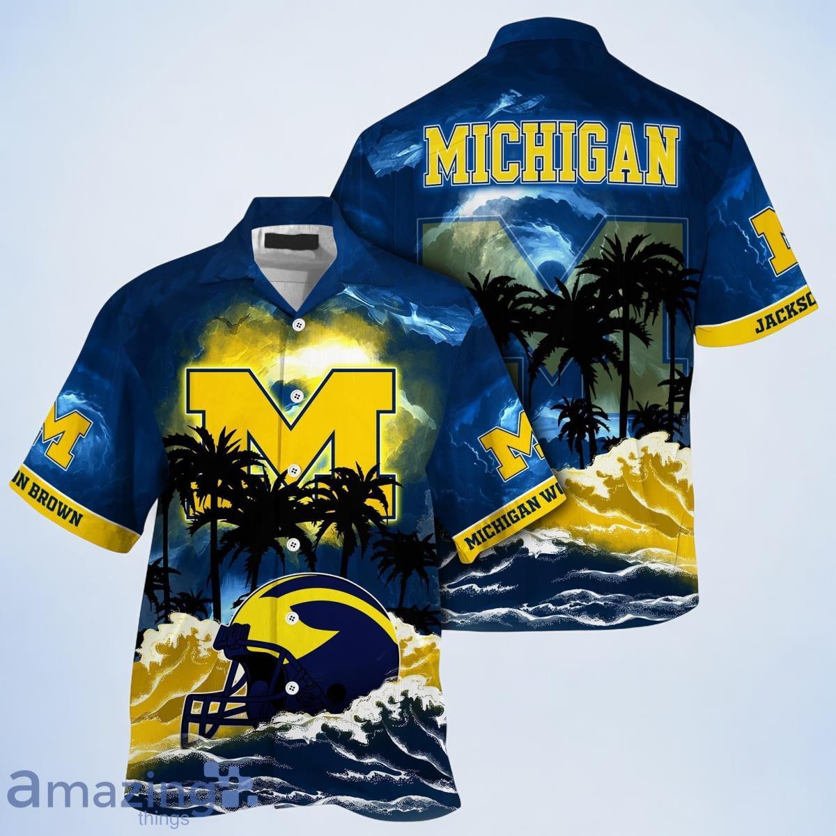 Michigan Wolverines NCAA Best Hawaiian Shirt For Men Women Custom Name image Michigan Wolverines NCAA Best Hawaiian Shirt For Men Women Custom Name Product Photo 1