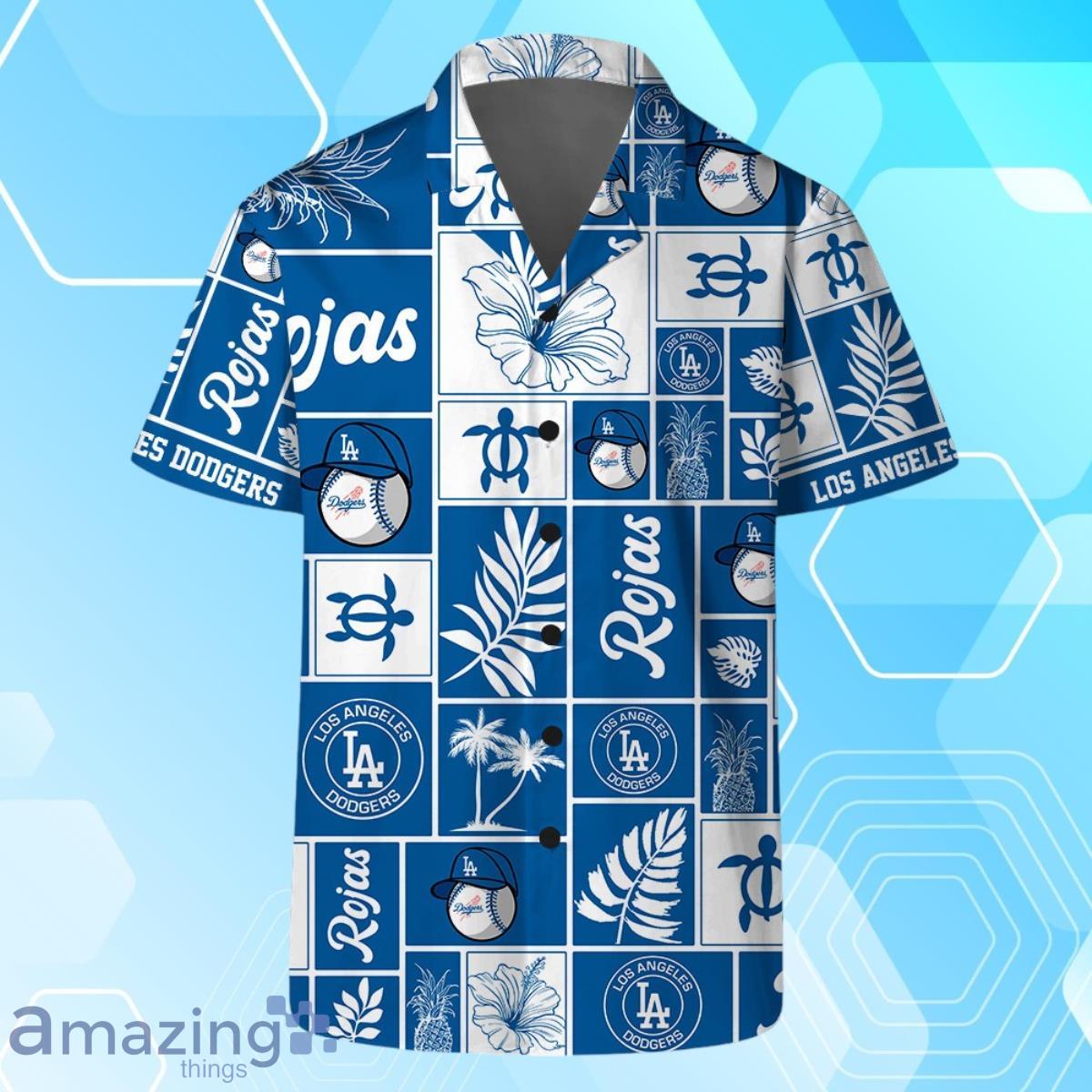 Miguel Rojas Los Angeles Dodgers MLB Square Hawaiian Shirt And Short image Miguel Rojas Los Angeles Dodgers MLB Square Hawaiian Shirt And Short Product Photo 3