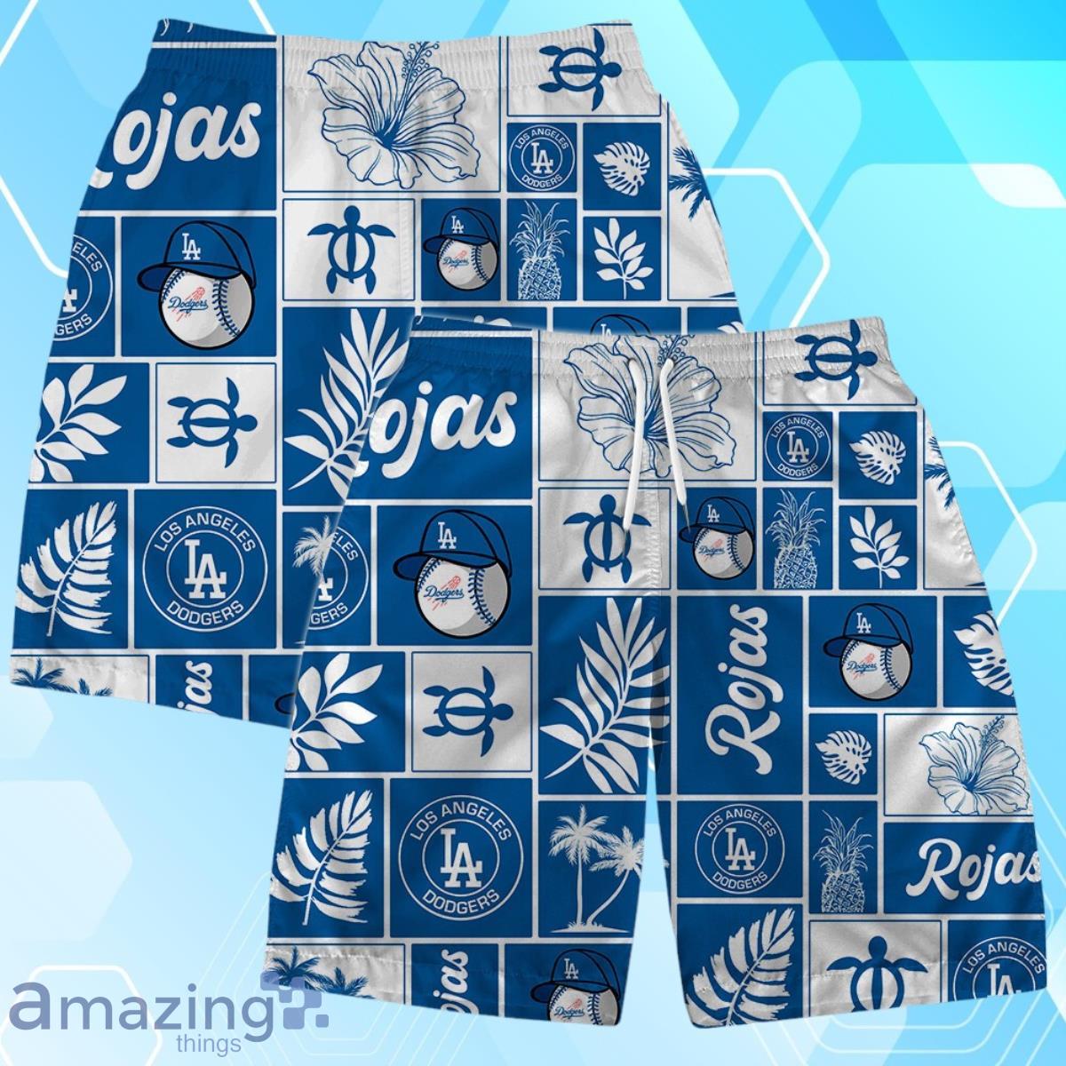 Miguel Rojas Los Angeles Dodgers MLB Square Hawaiian Shirt And Short image Miguel Rojas Los Angeles Dodgers MLB Square Hawaiian Shirt And Short Product Photo 1