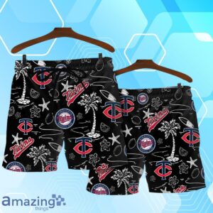 Minnesota Twins MLB Team Logo Beachscape Design Hawaiian Shirt And Short Product Photo 4