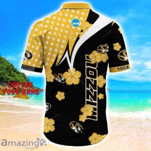 Missouri Tigers Star Tropical Flower 3D Printed Hawaiian Shirt Personalized Name image Missouri Tigers Star Tropical Flower 3D Printed Hawaiian Shirt Personalized Name Product Photo 3