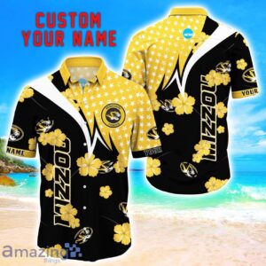 Missouri Tigers Star Tropical Flower 3D Printed Hawaiian Shirt Personalized Name Product Photo 1