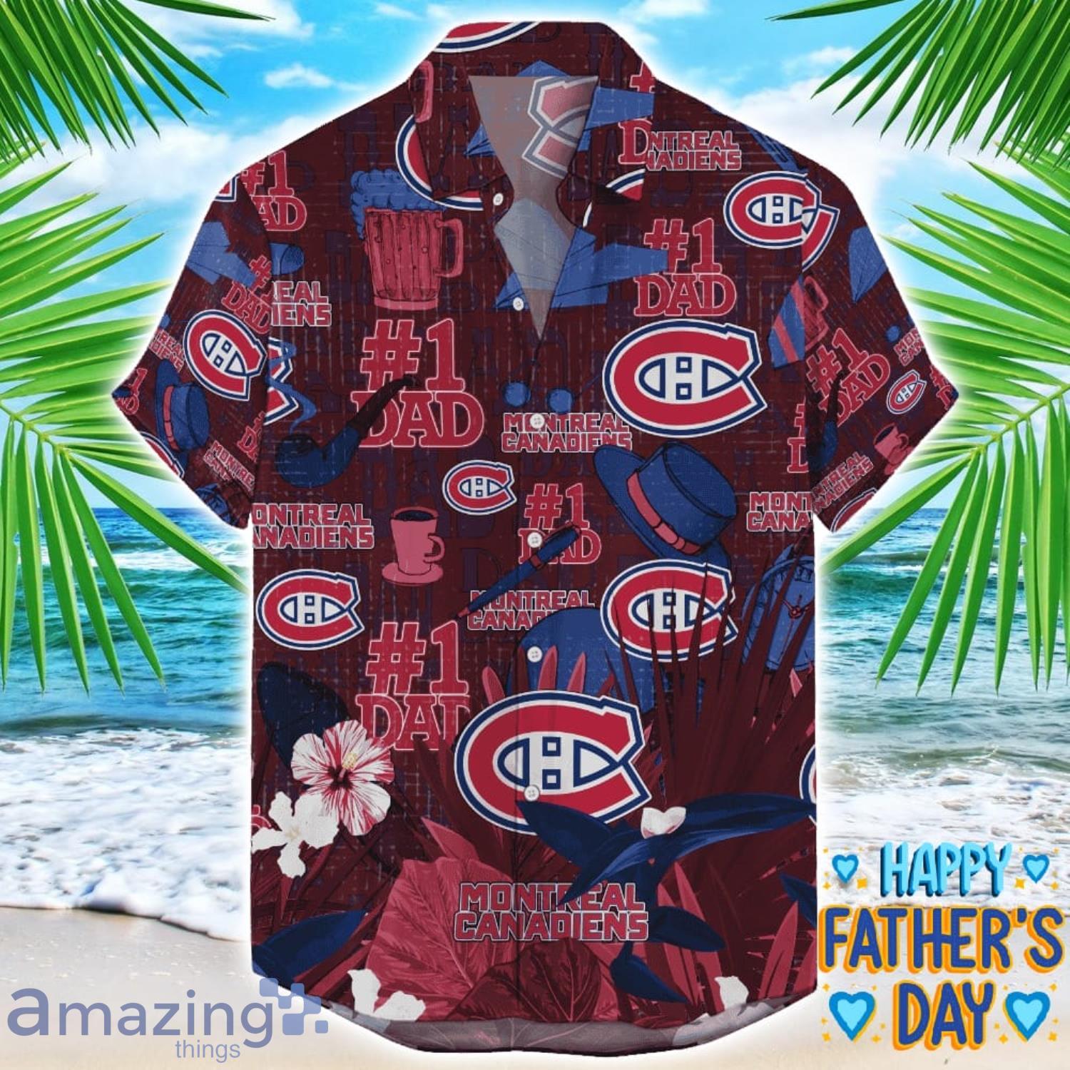 Montreal Canadiens Coffee Hat and Logo Pattern Hawaiian Shirt Father’s Day Gift NHL Team image Montreal Canadiens Coffee Hat and Logo Pattern Hawaiian Shirt Father’s Day Gift NHL Team Product Photo 1