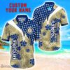 Navy Midshipmen Star Tropical Flower 3D Printed Hawaiian Shirt Personalized Name