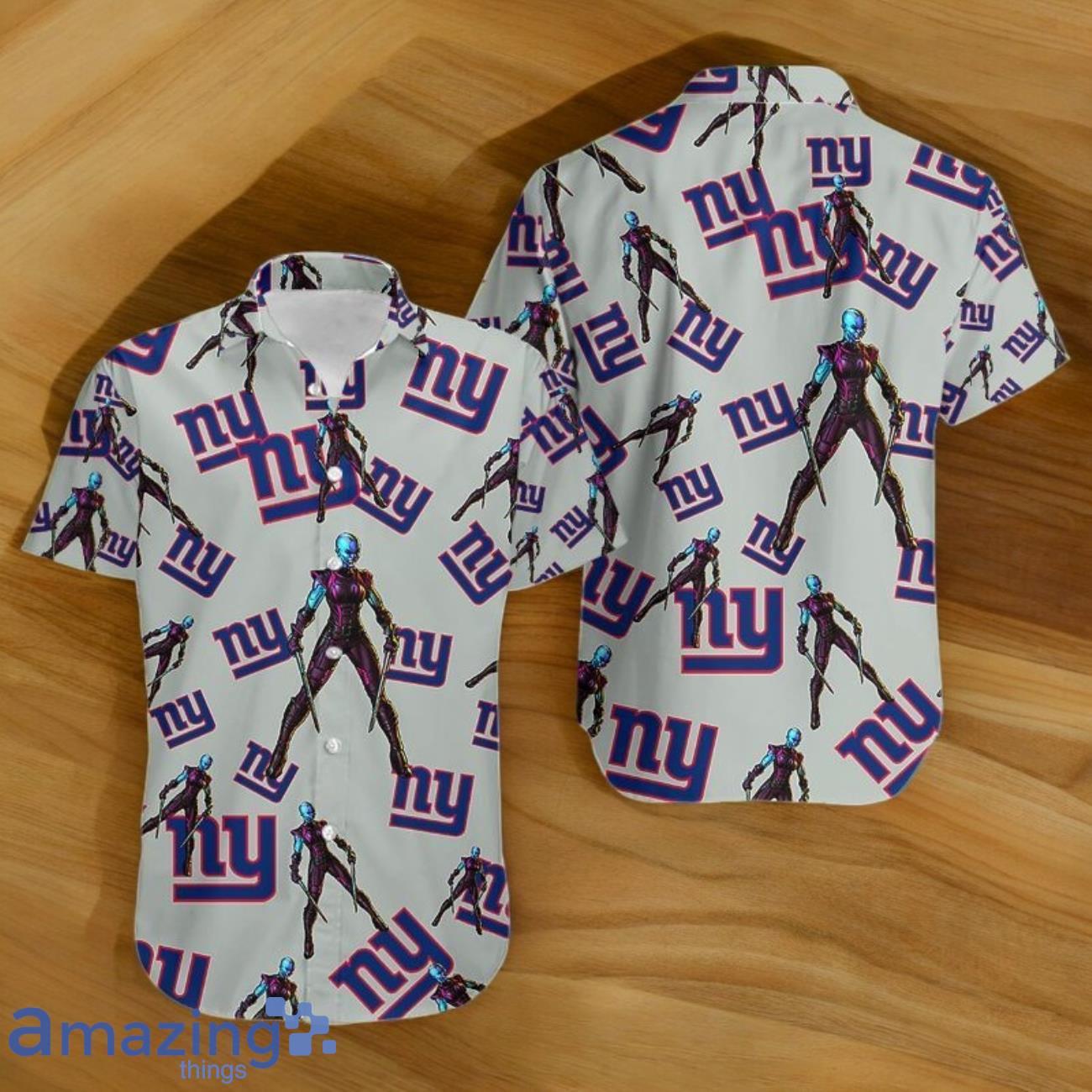 Nebula Gamora War Machine Marvel Hawaiian Shirt Outfit Men New York Giants image Nebula Gamora War Machine Marvel Hawaiian Shirt Outfit Men New York Giants- Product Photo 1
