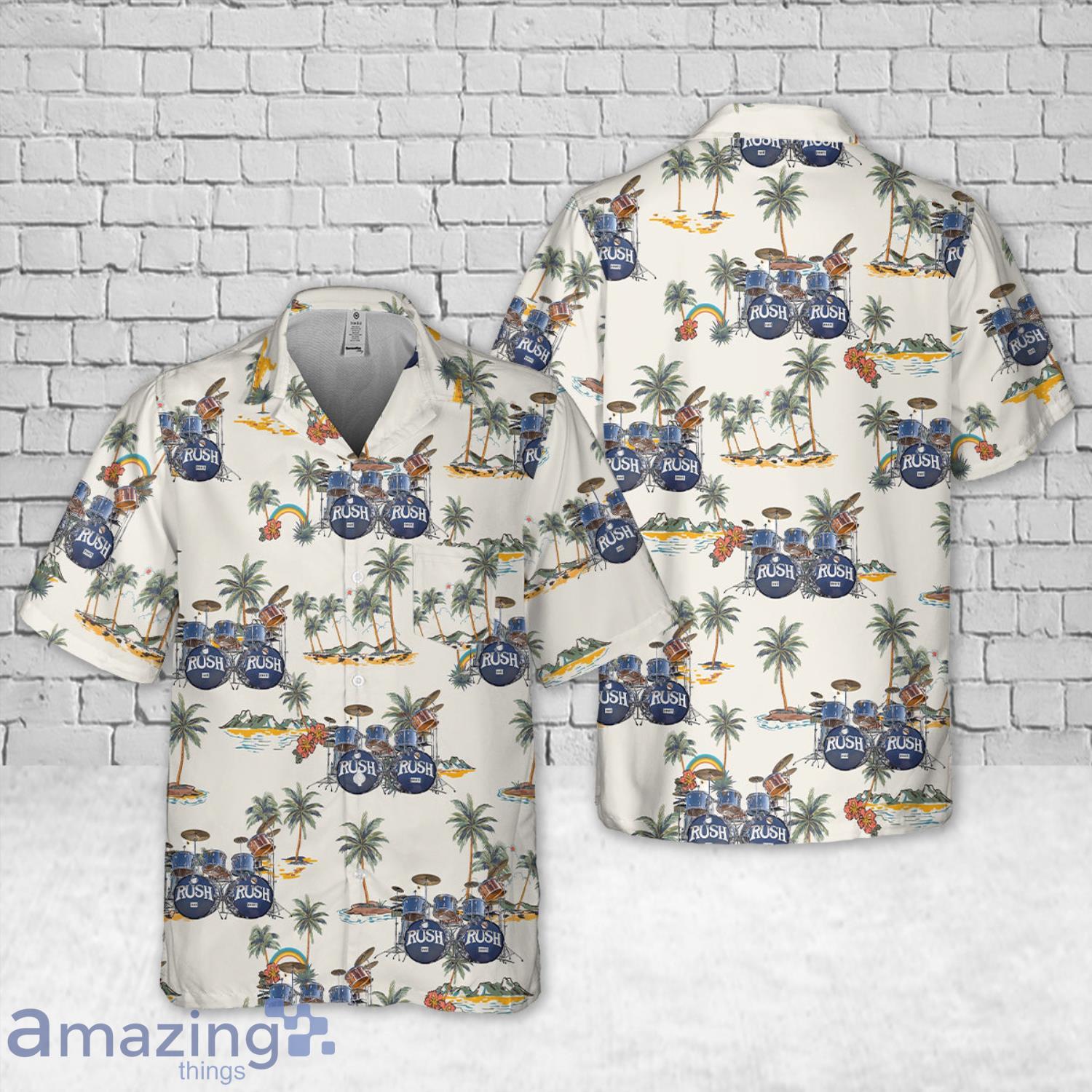 Neil Pearts Original RUSH Drum Set Pocket Beach Hawaiian Shirt image Neil Pearts Original RUSH Drum Set Pocket Beach Hawaiian Shirt Product Photo 1
