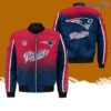 New England Patriots AOP Sleeve Pocket Bomber Jacket Hot Style 3D Printing