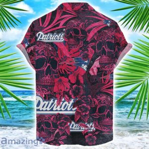 New England Patriots Flower and Skull Hawaiian Shirt NFL Team Halloween Shirt Product Photo 2