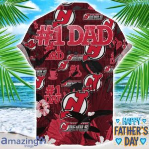 New Jersey Devils Coffee Hat and Logo Pattern Hawaiian Shirt Father’s Day Gift NHL Team Product Photo 2