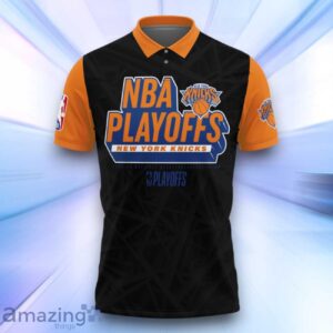 New York Knicks National Basketball Association Playoffs 3D Polo Shirt Basketball Pattern Product Photo 2