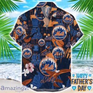 New York Mets Coffee Hat and Logo Pattern Hawaiian Shirt Father’s Day Gift MLB Team Product Photo 1